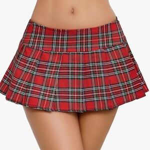 Donald Seneca Red Plaid Mini Skirt